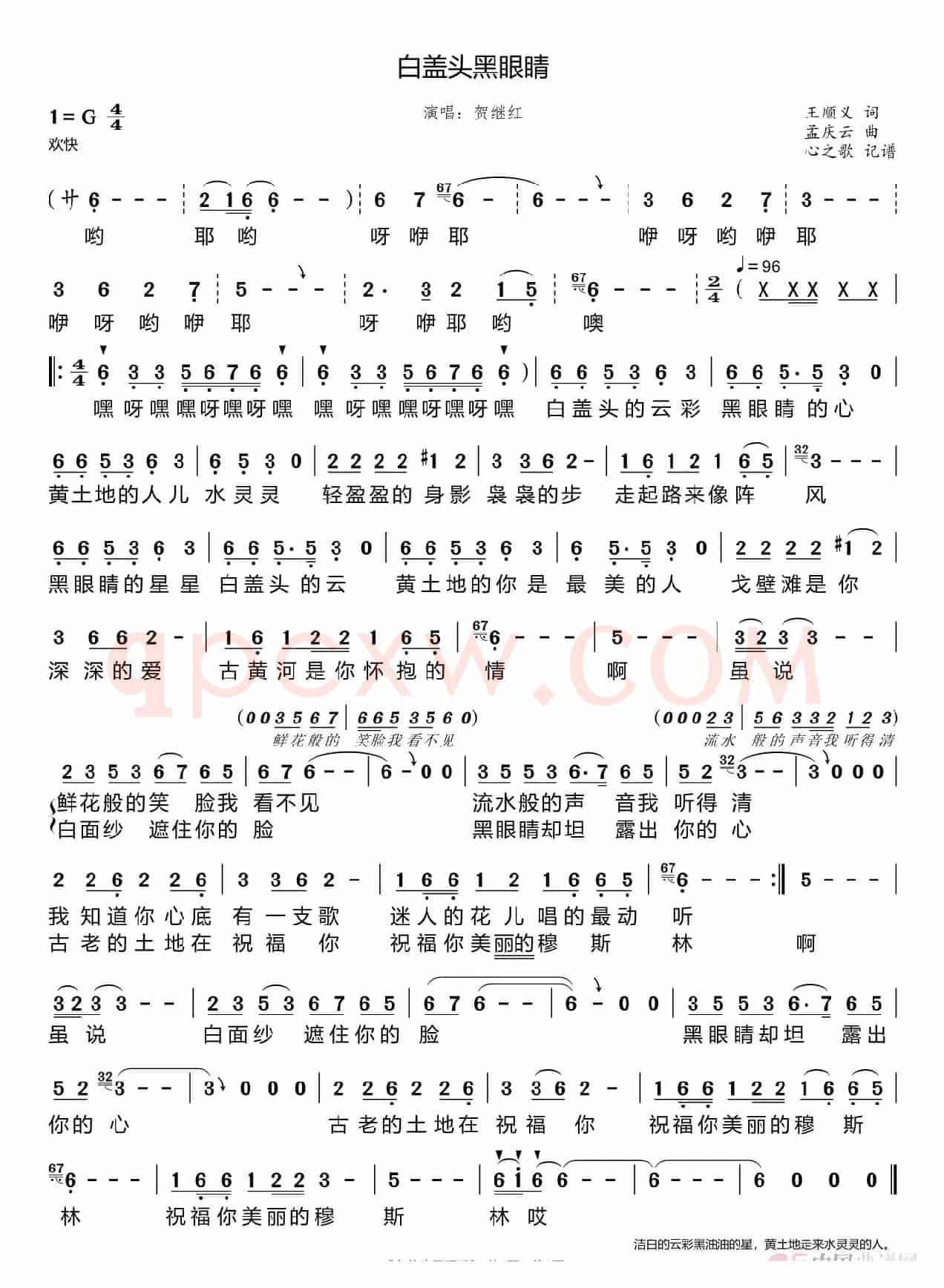 白盖头黑眼睛（贺继红）
