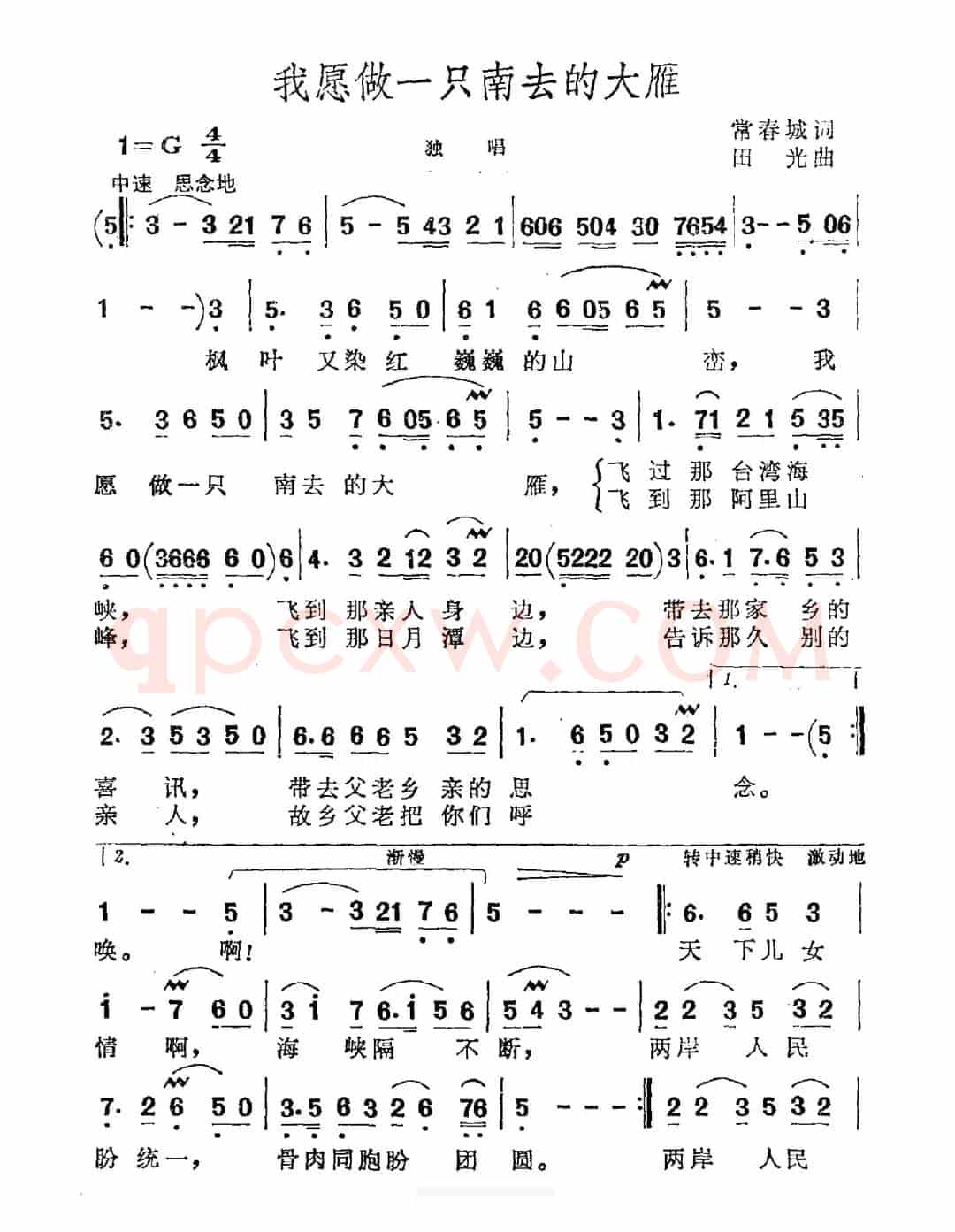 我愿做一只南去的大雁
