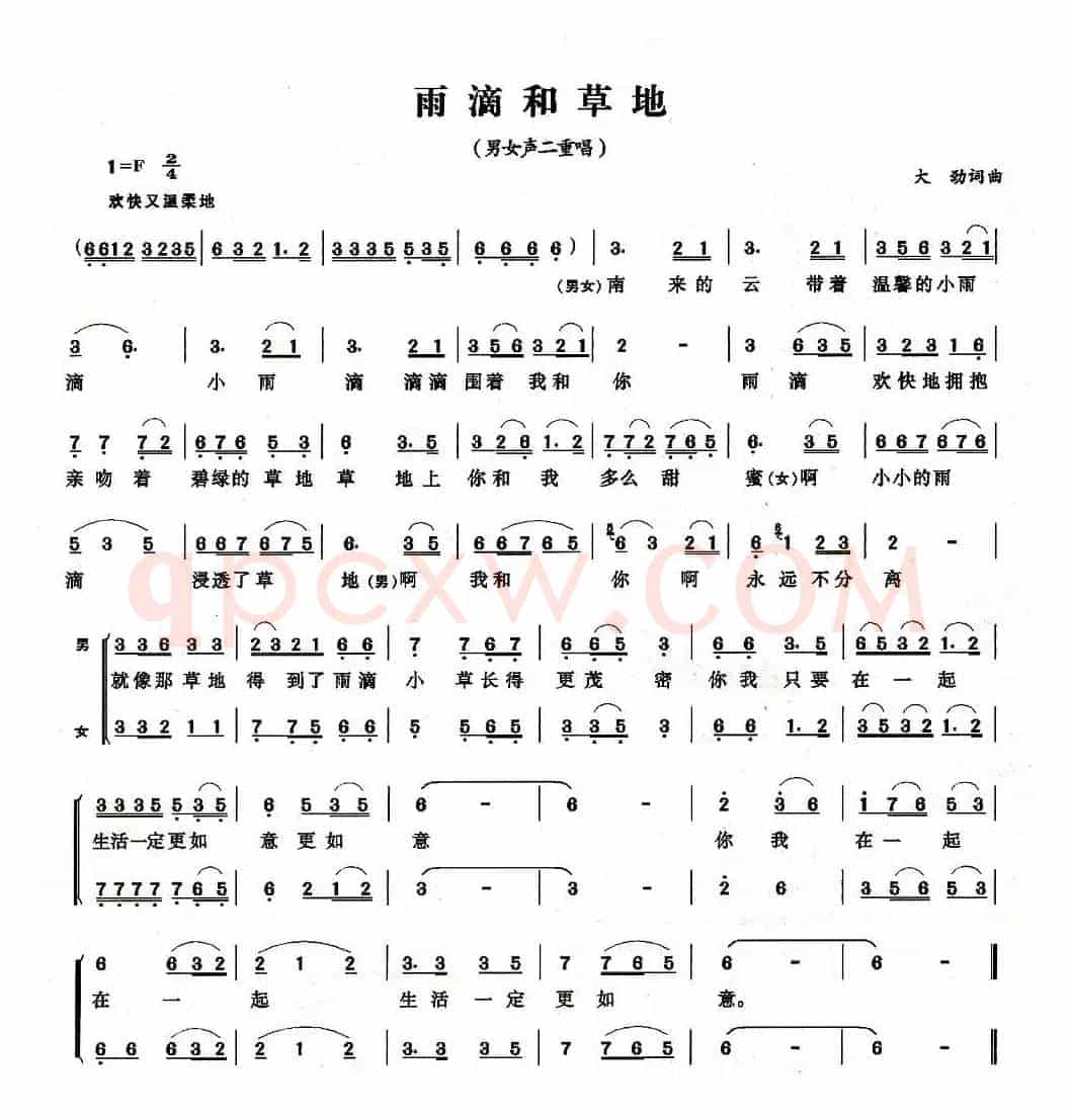 雨滴和草地