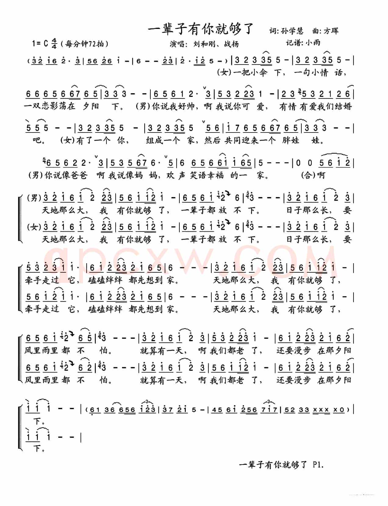 一辈子有你就够了
