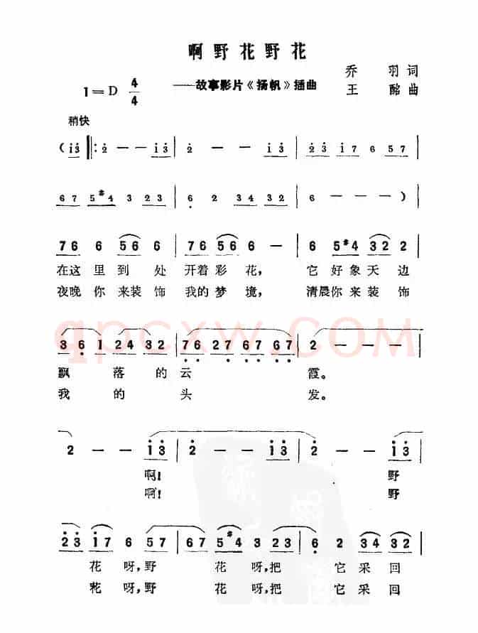 啊野花野花（故事影片《扬帆》插曲）