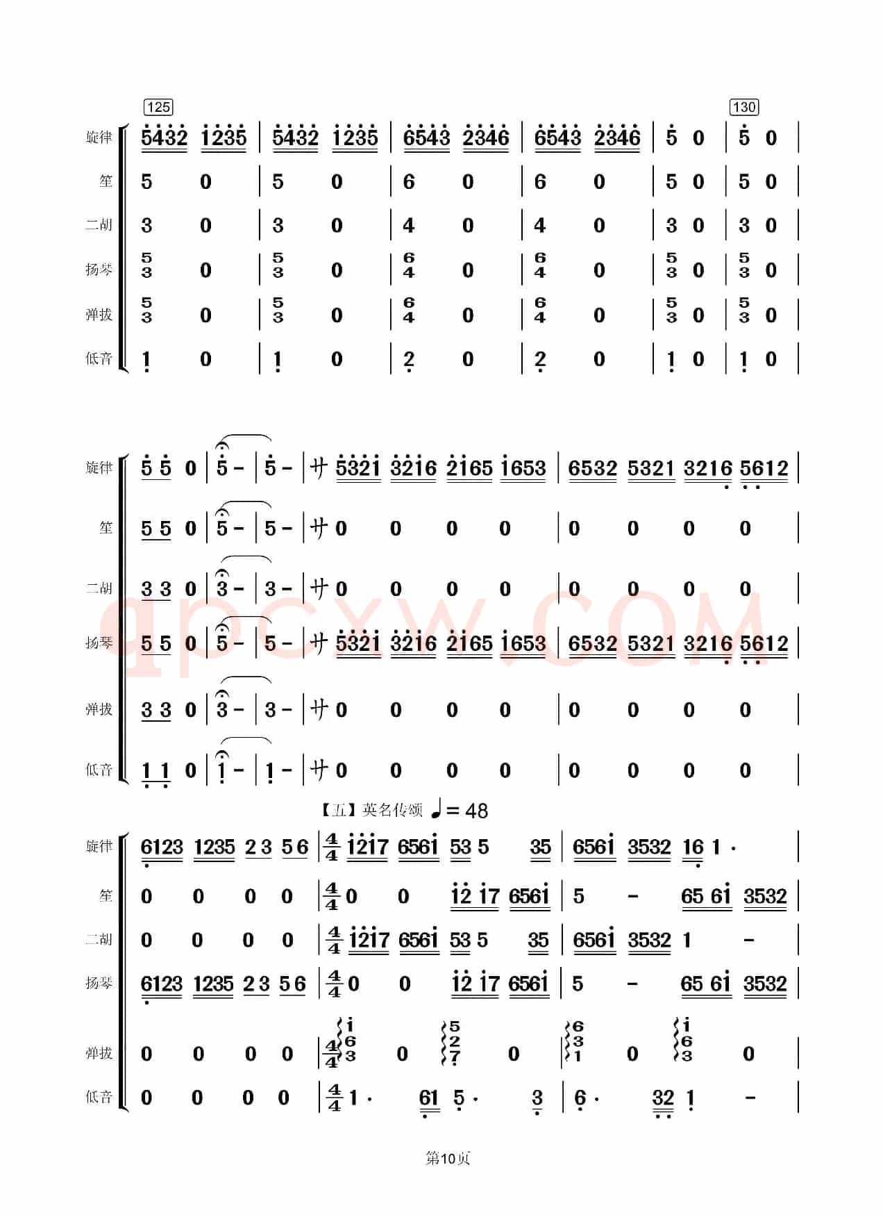 五女传说（笛子独奏+乐队伴奏总谱）