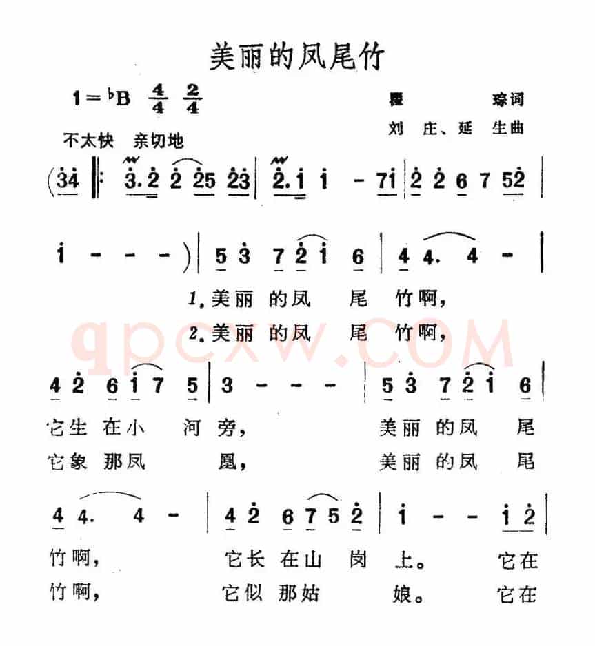 美丽的凤尾竹（瞿琮词 刘庄、延生曲）