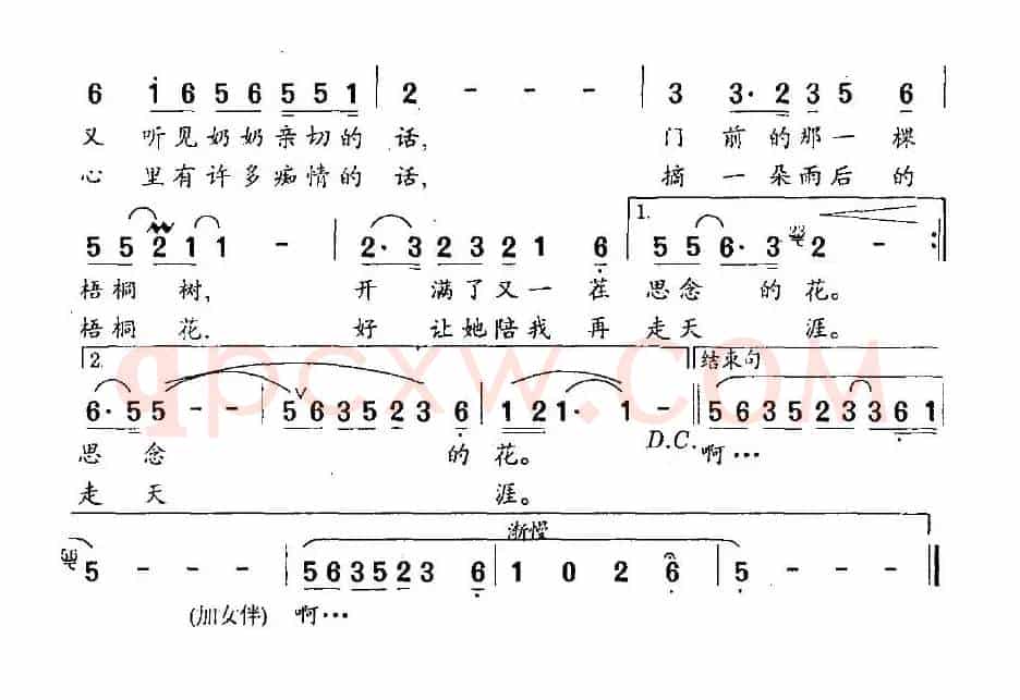 梧桐花（周依民词 尔宁曲）