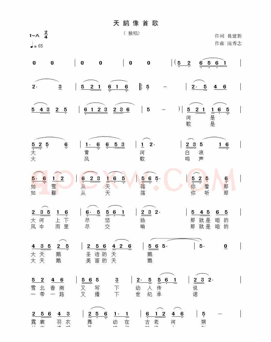 天鹅像首歌 （聂建新词 滝秀志曲）