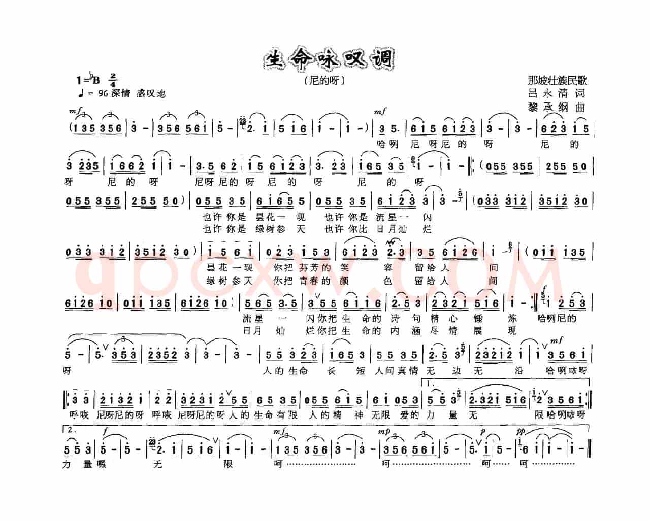 生命咏叹调（那坡壮族民歌）