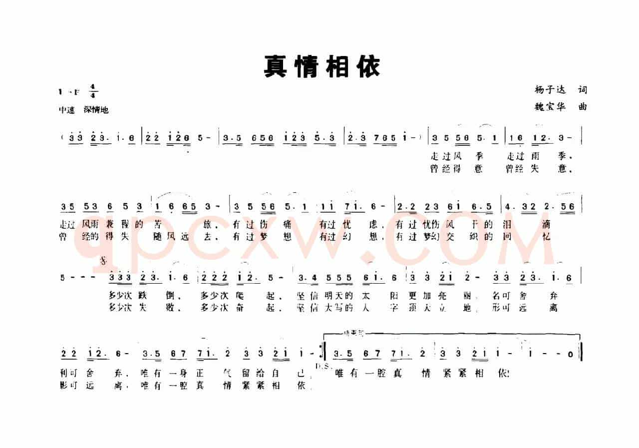真情相依（杨子达词 魏宝华曲）