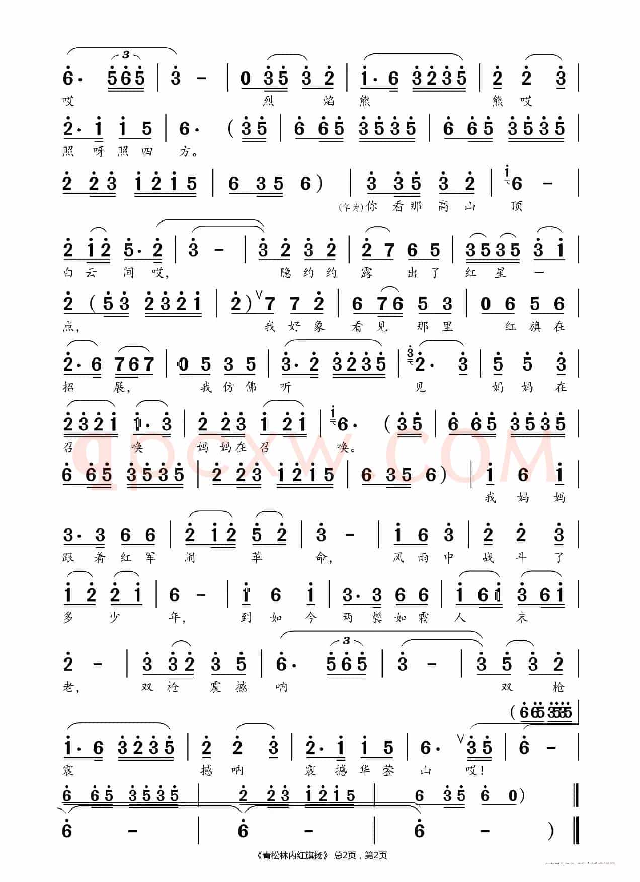 青松林内红旗扬