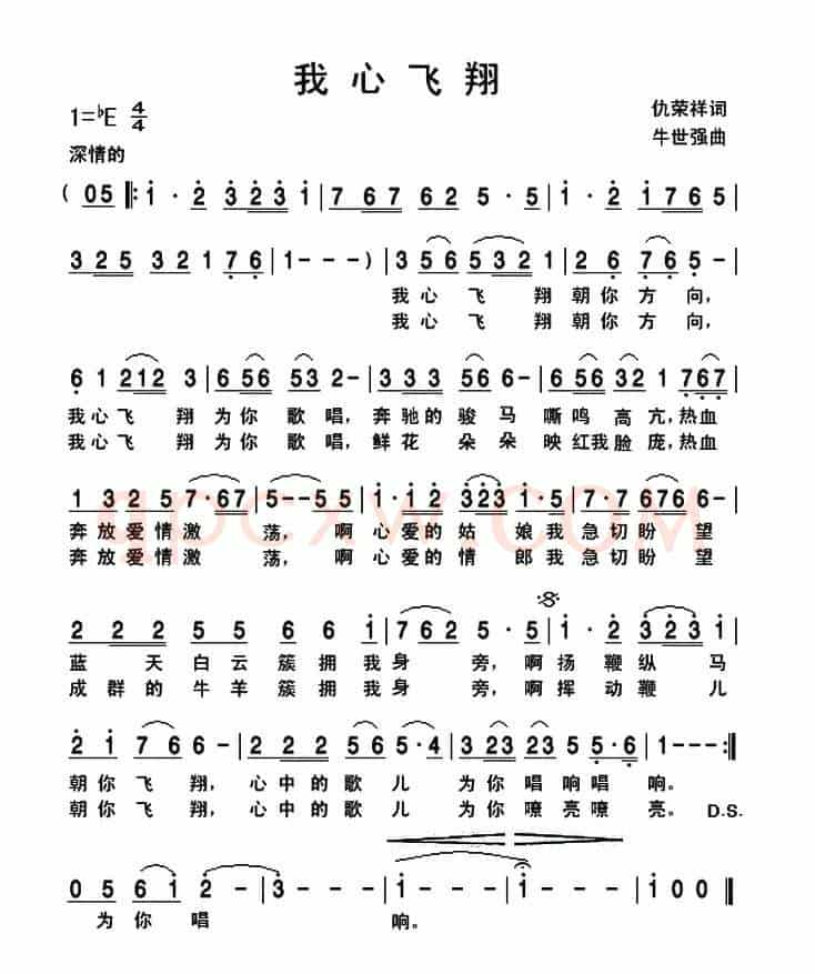 我心飞翔（仇荣祥词 牛世强曲）
