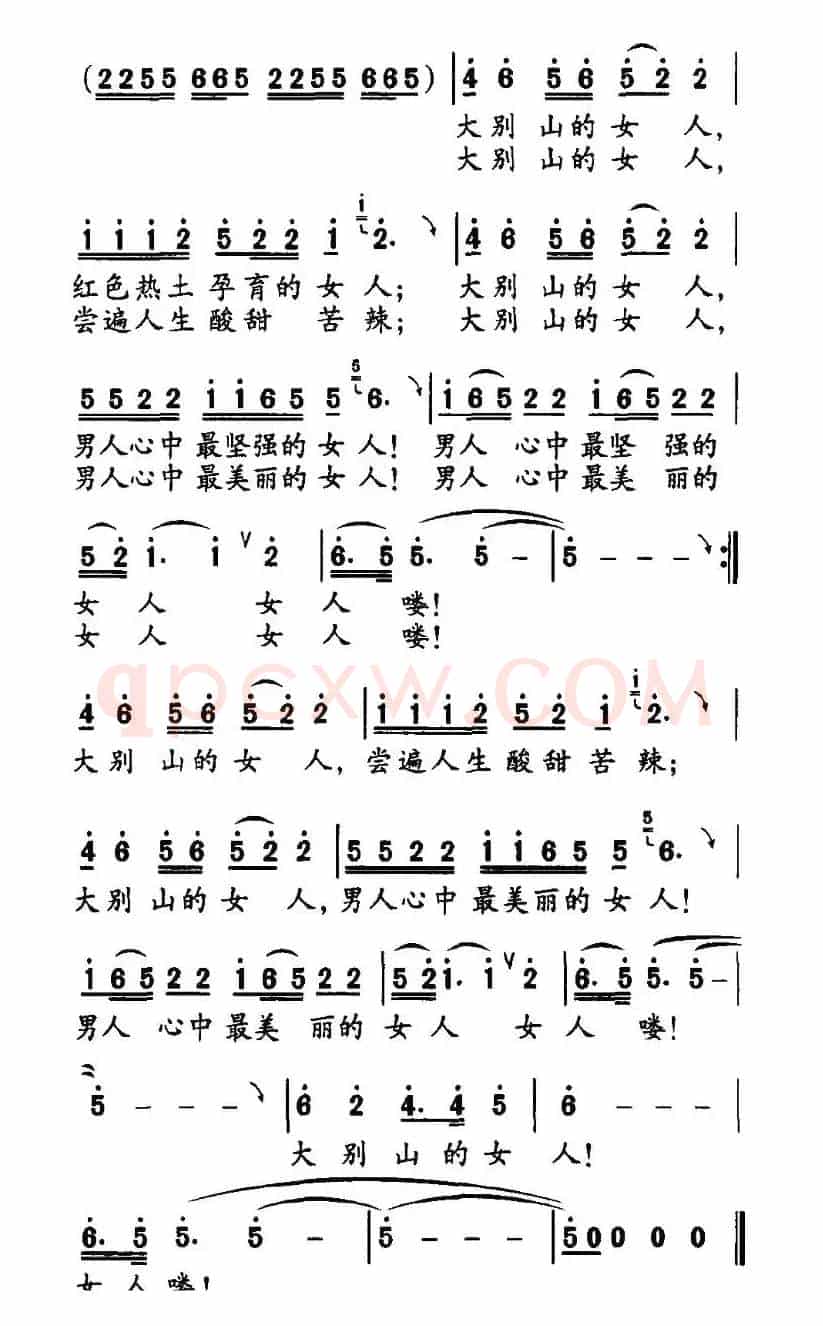 大别山的女人（瞿晓词 张艺军曲）