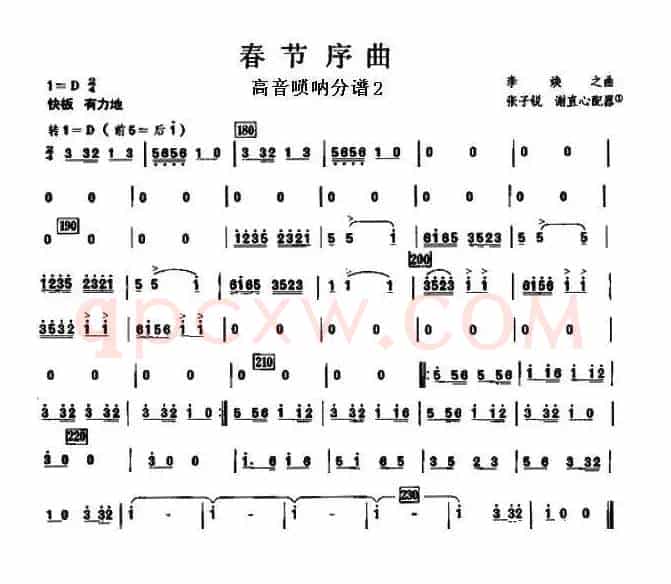 12春节序曲之高音唢呐分谱2