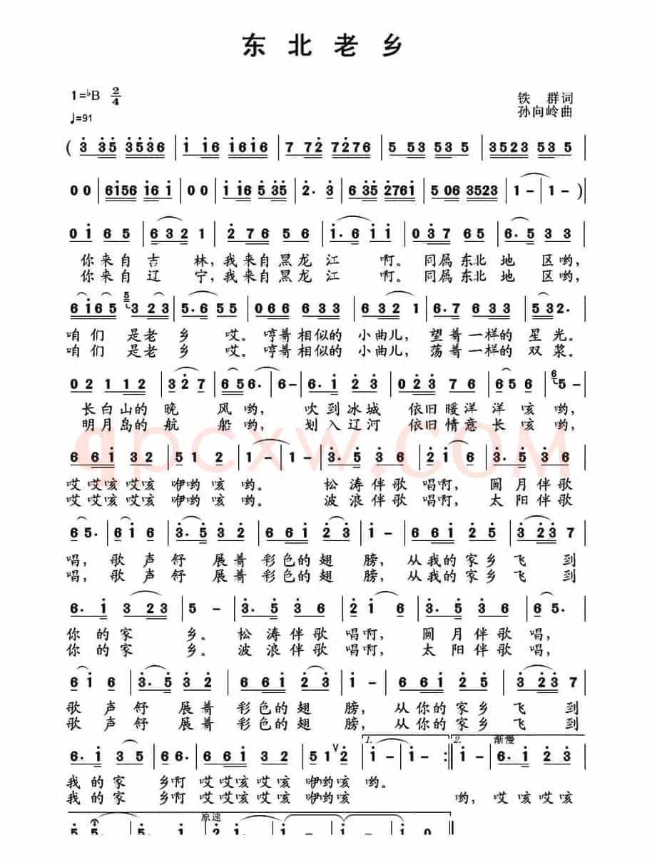 东北老乡(铁群词 孙向岭曲)