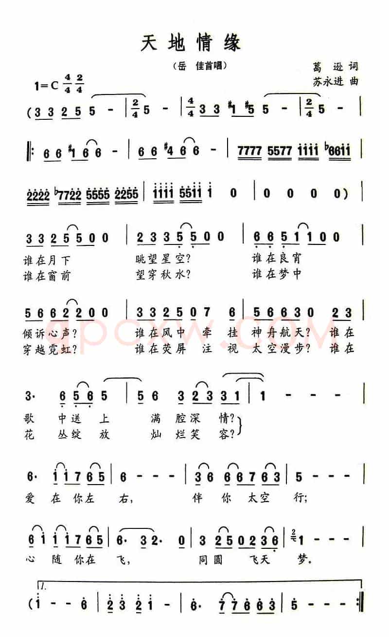 天地情缘（葛逊词 苏永进曲）