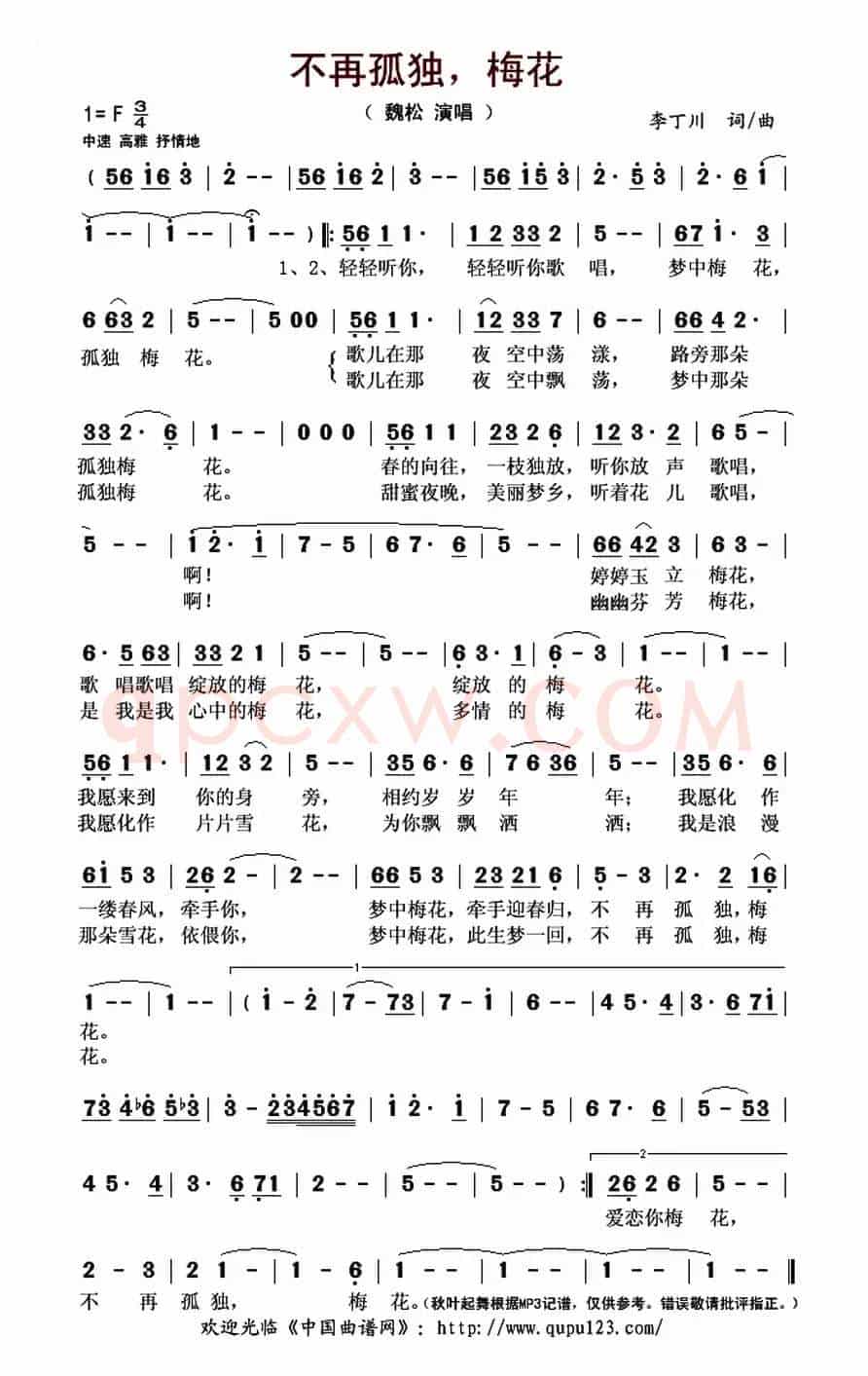 不再孤独,梅花