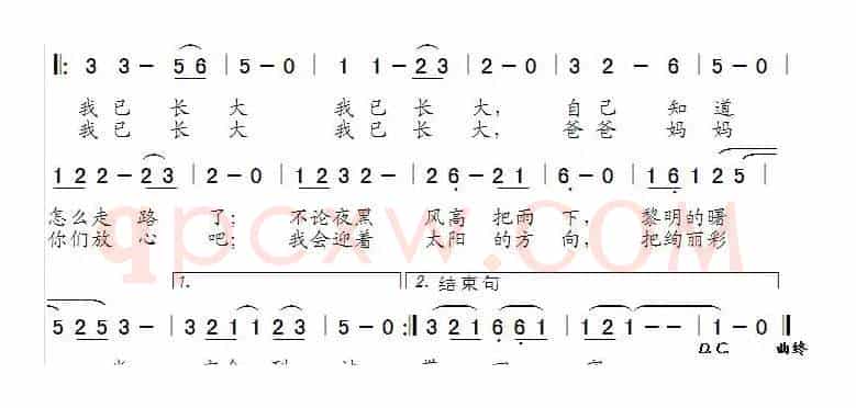 我已长大（萨日朗花词孙卫东曲）
