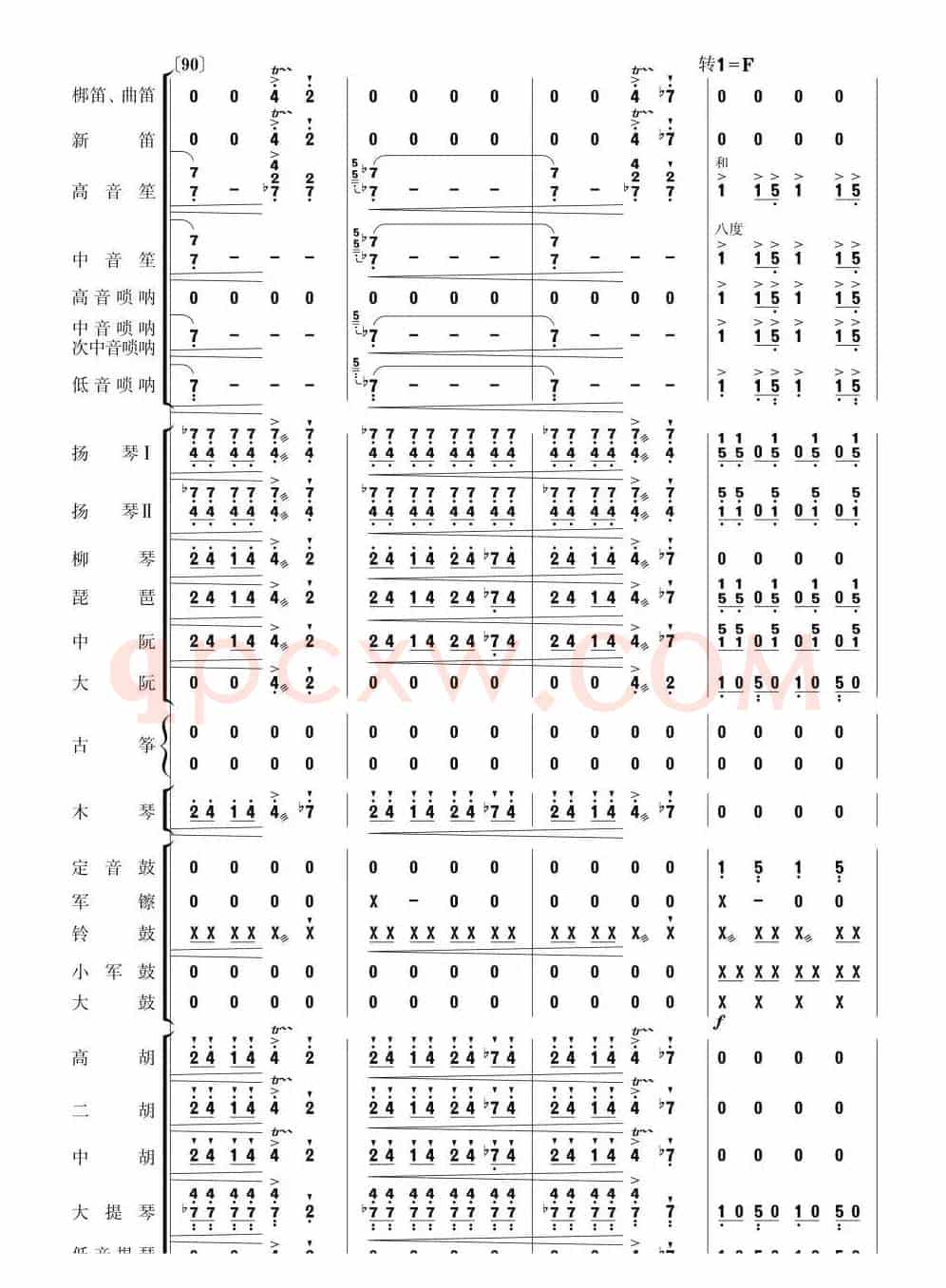 北京喜讯到边寨(民乐简谱总谱)21-30