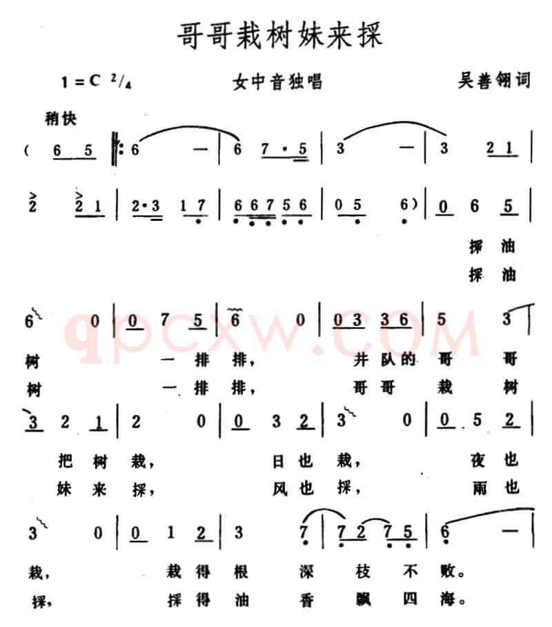 哥哥栽树妹来采