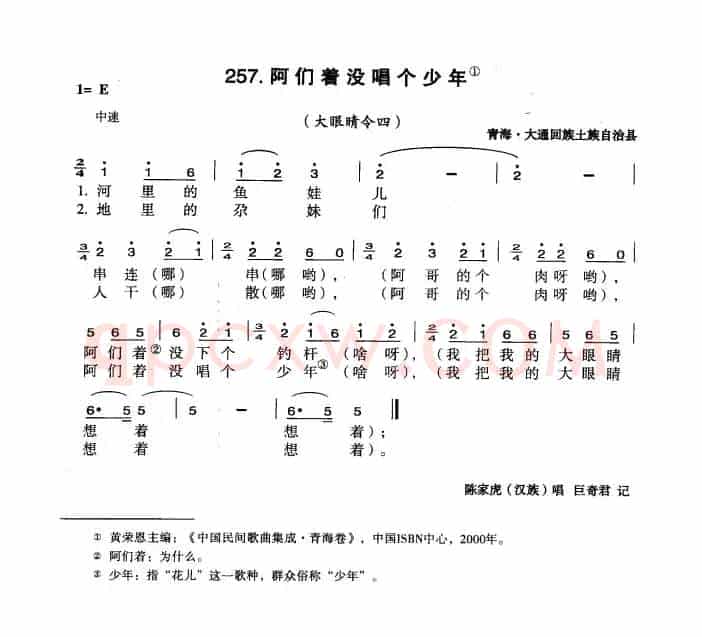 阿们着没唱个少年