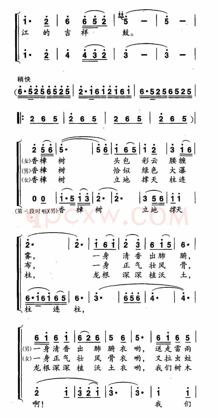 环绕高高香樟树（男女声二重唱）