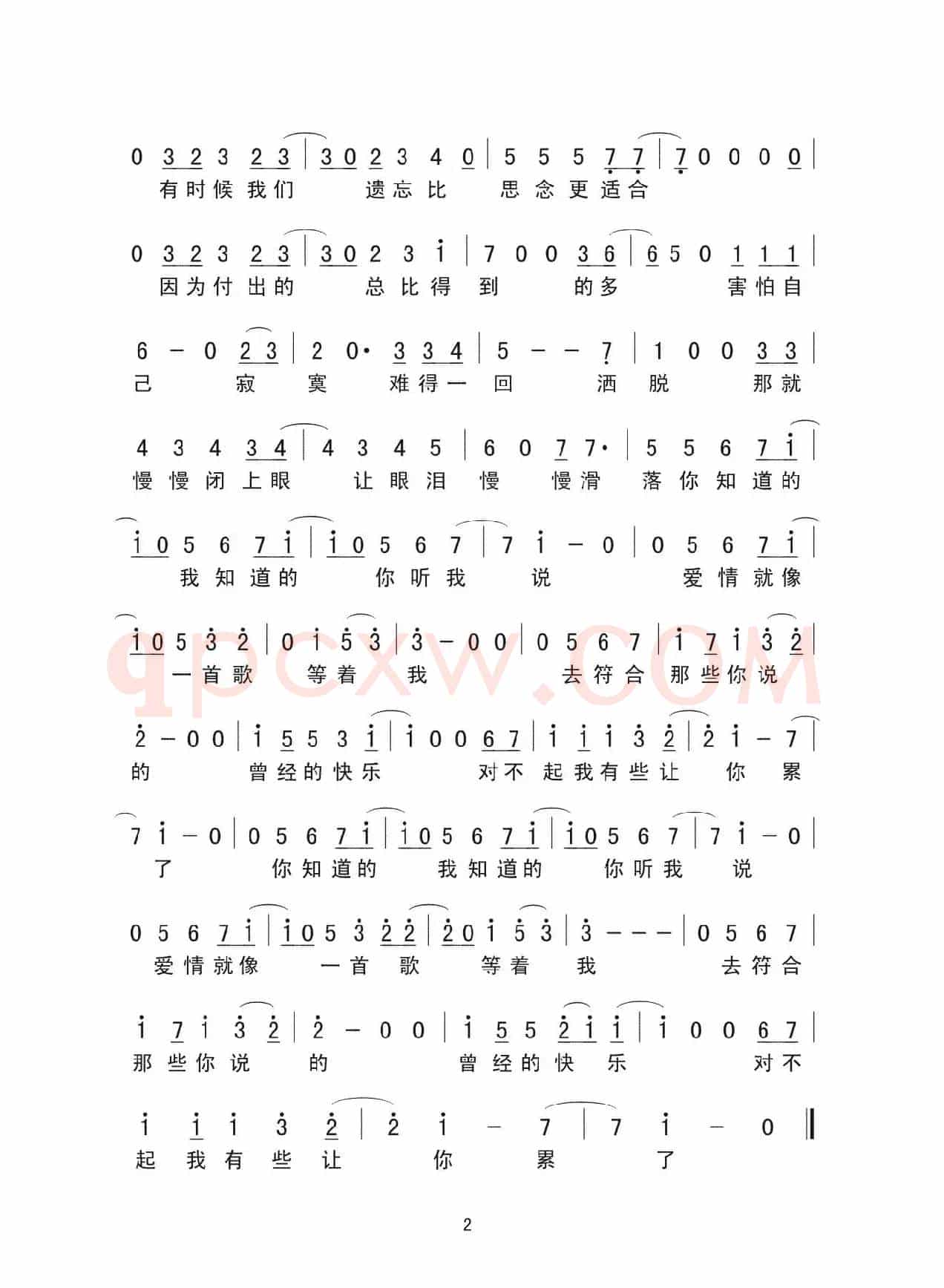 你听我说（简谱）