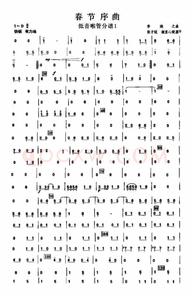15春节序曲之低音喉管分谱1