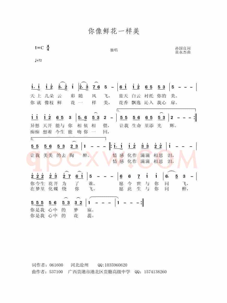 你像鲜花一样美