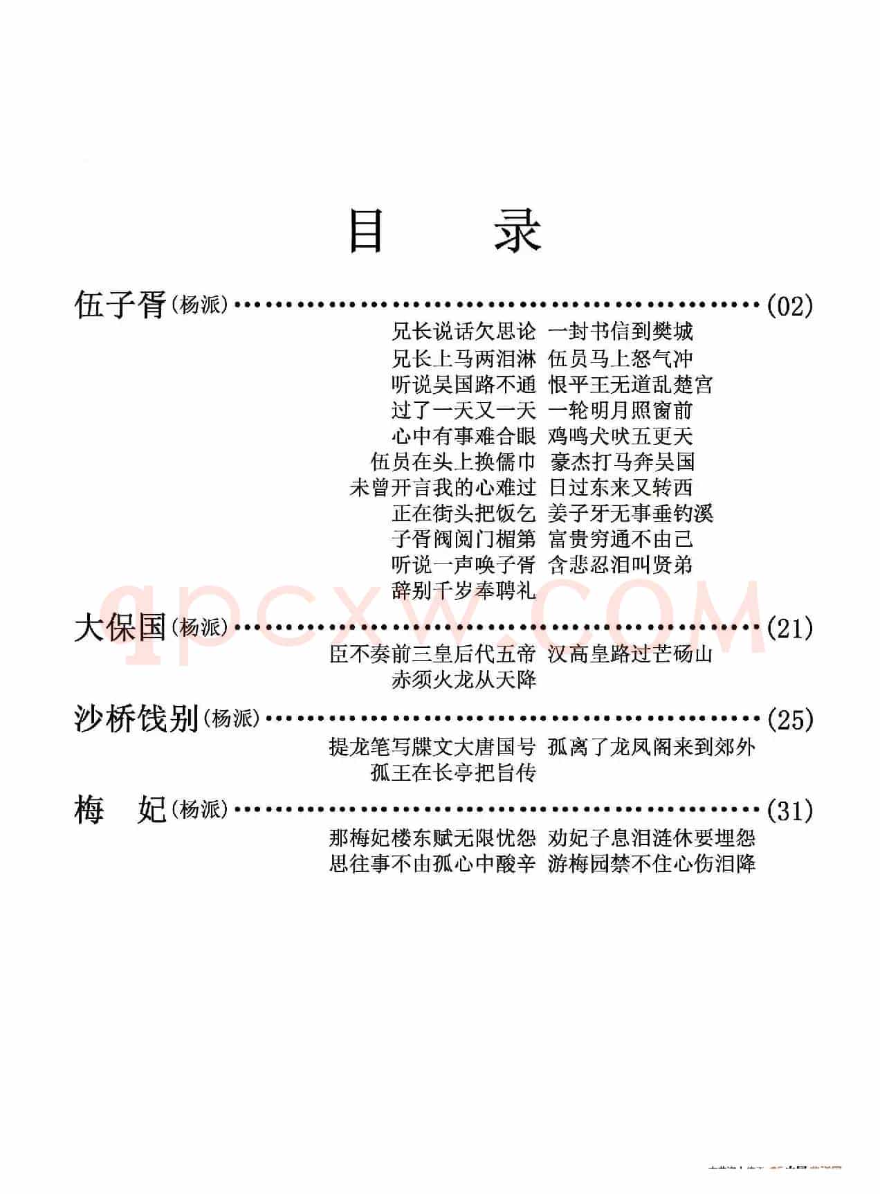 京剧剧目流派唱段目录(二)