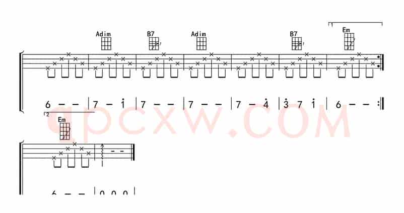 白桦林（ukulele四线谱）