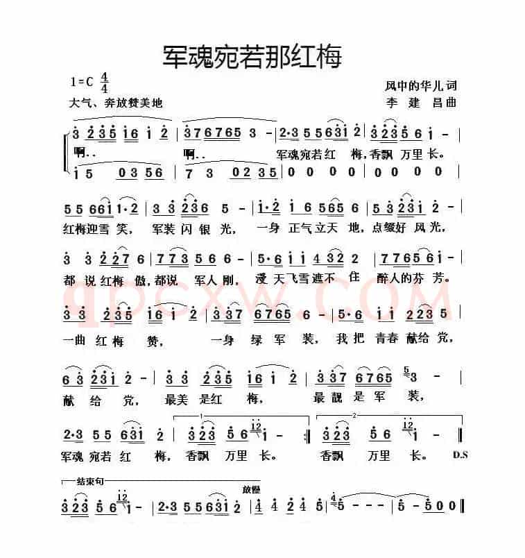 军魂宛若那红梅