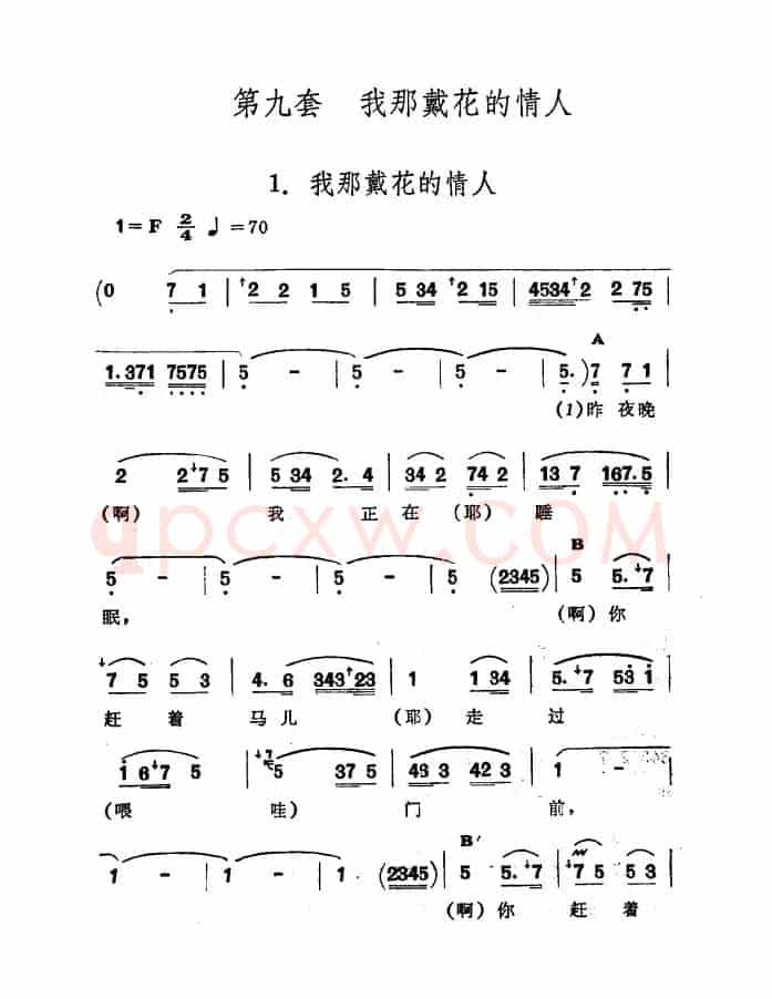我那戴花的情人（新疆伊犁 维吾尔民歌 第九套《我那戴花的情人》）
