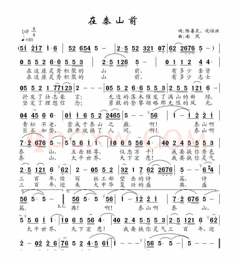 在泰山前