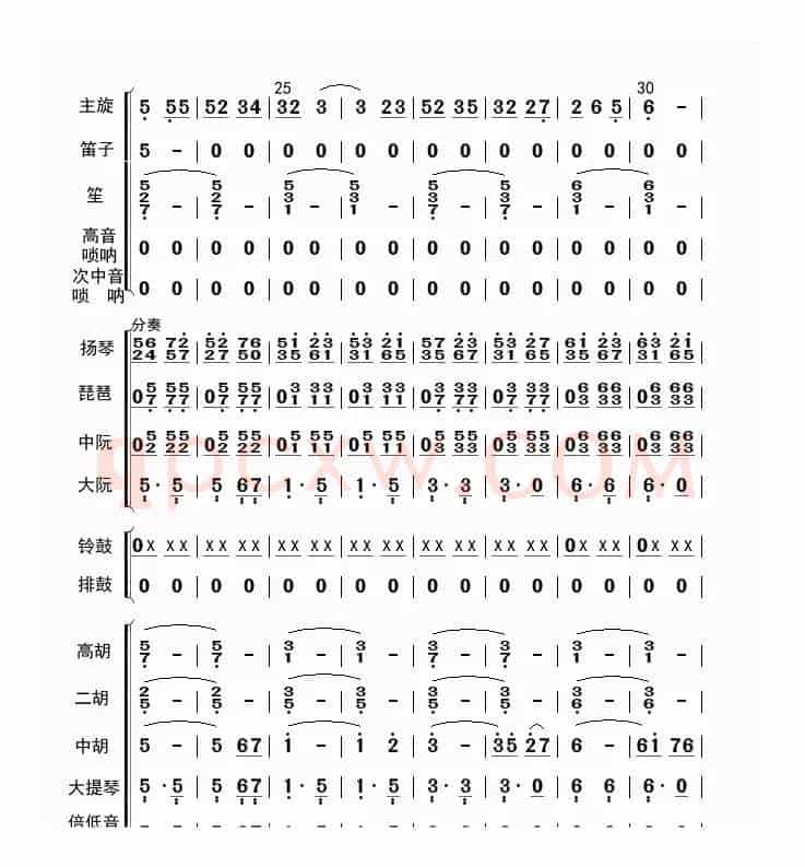 在希望的田野上（总谱）
