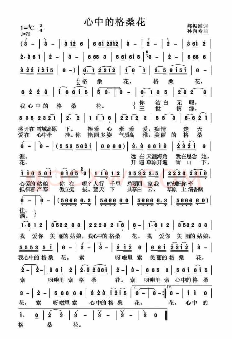 心中的格桑花（郝振湘词 孙向岭曲）