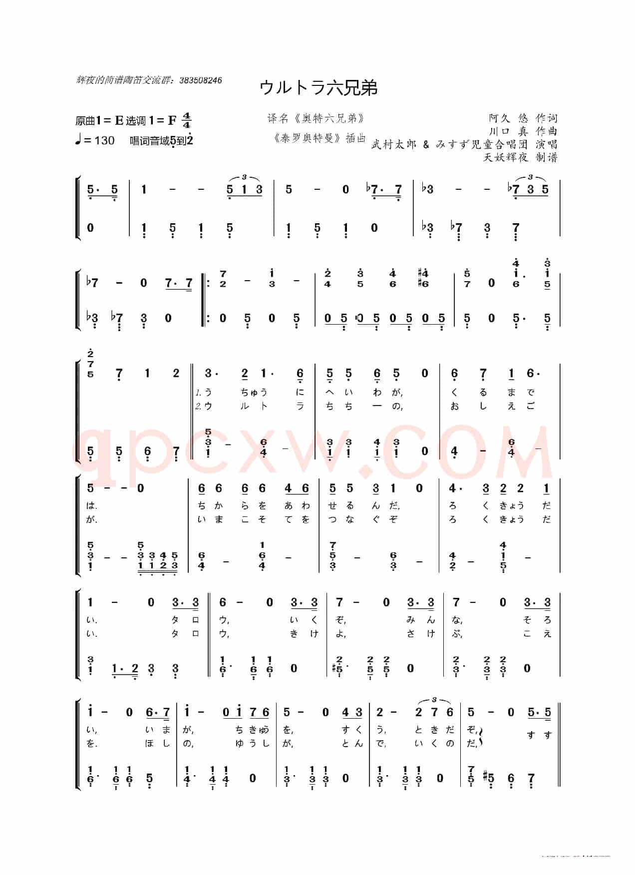 [日]ウルトラ六兄弟（译名《奥特六兄弟》）（《泰罗奥特曼》插曲）
