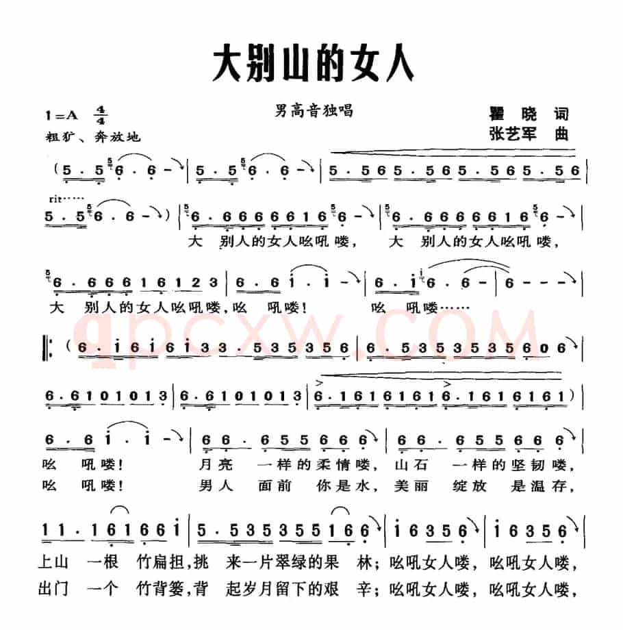 大别山的女人（瞿晓词 张艺军曲）