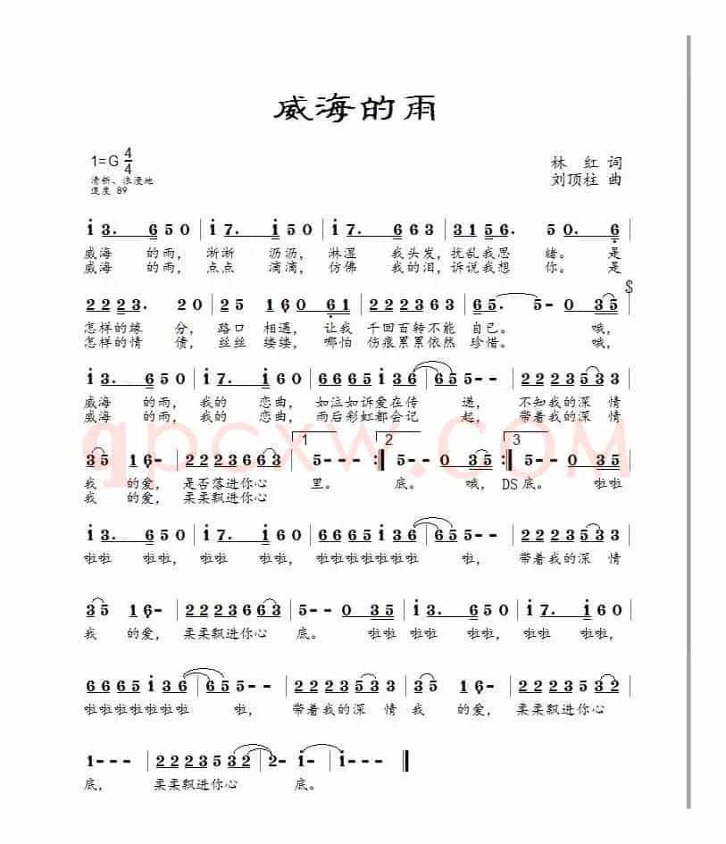 威海的雨(王觉演唱)