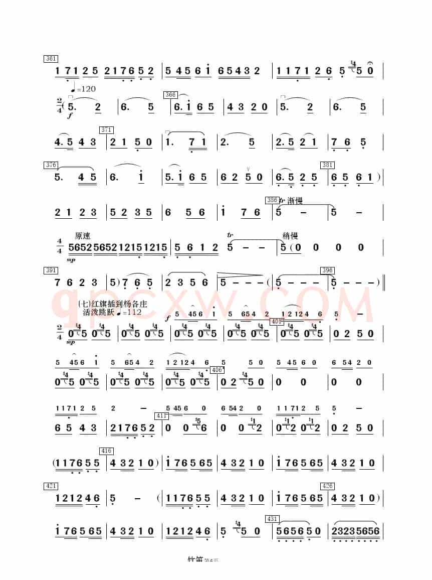 《白毛女》选曲（民乐合奏分谱）