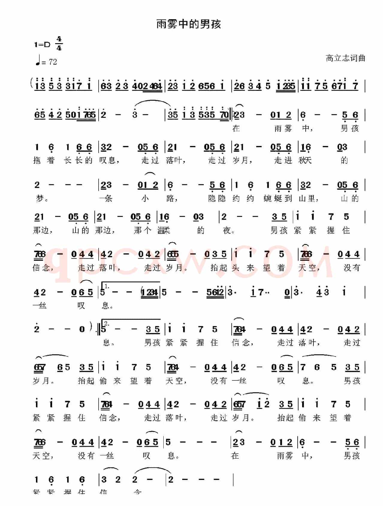 雨雾中的男孩 