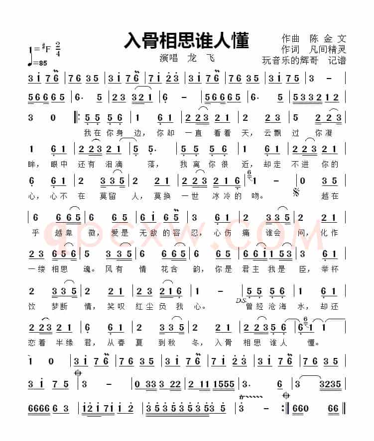 入骨相思谁人懂（演唱  龙  飞）