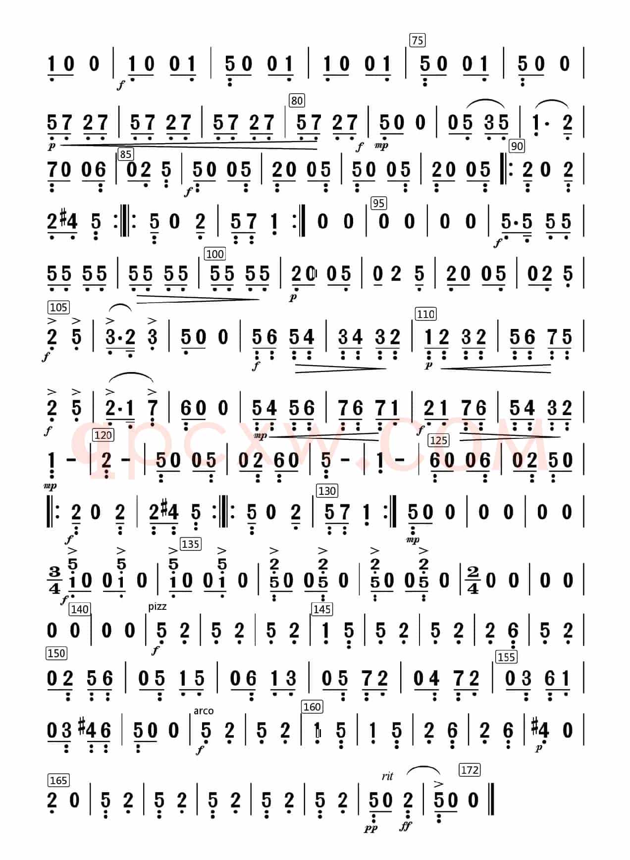 沂蒙山歌（笛子独奏+乐队伴奏大提琴分谱）