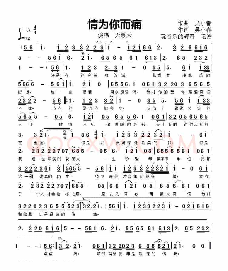 情为你而痛（演唱  天籁天）
