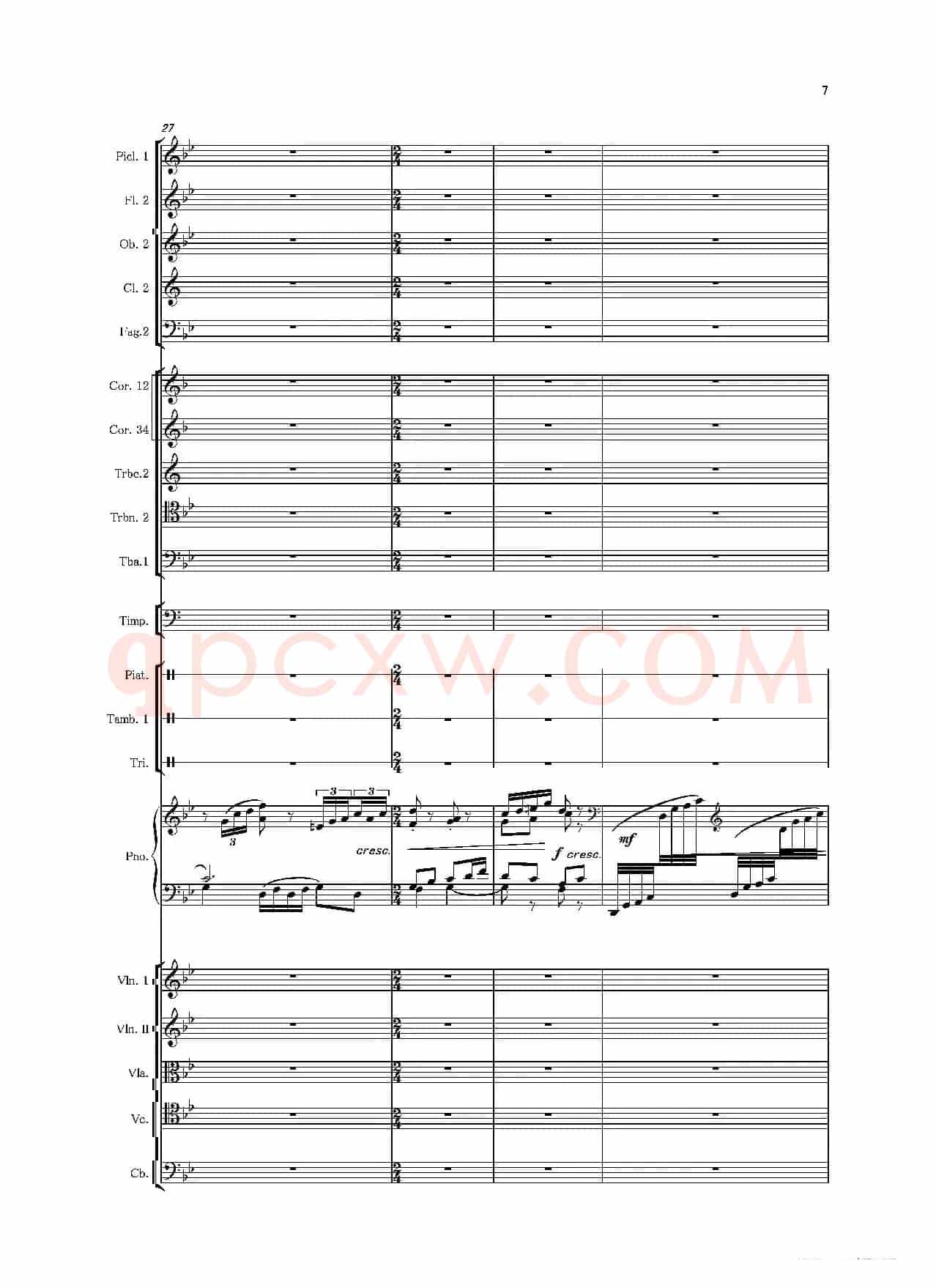 第二钢琴协奏曲（第一·二·三乐章）（管弦乐作品）
