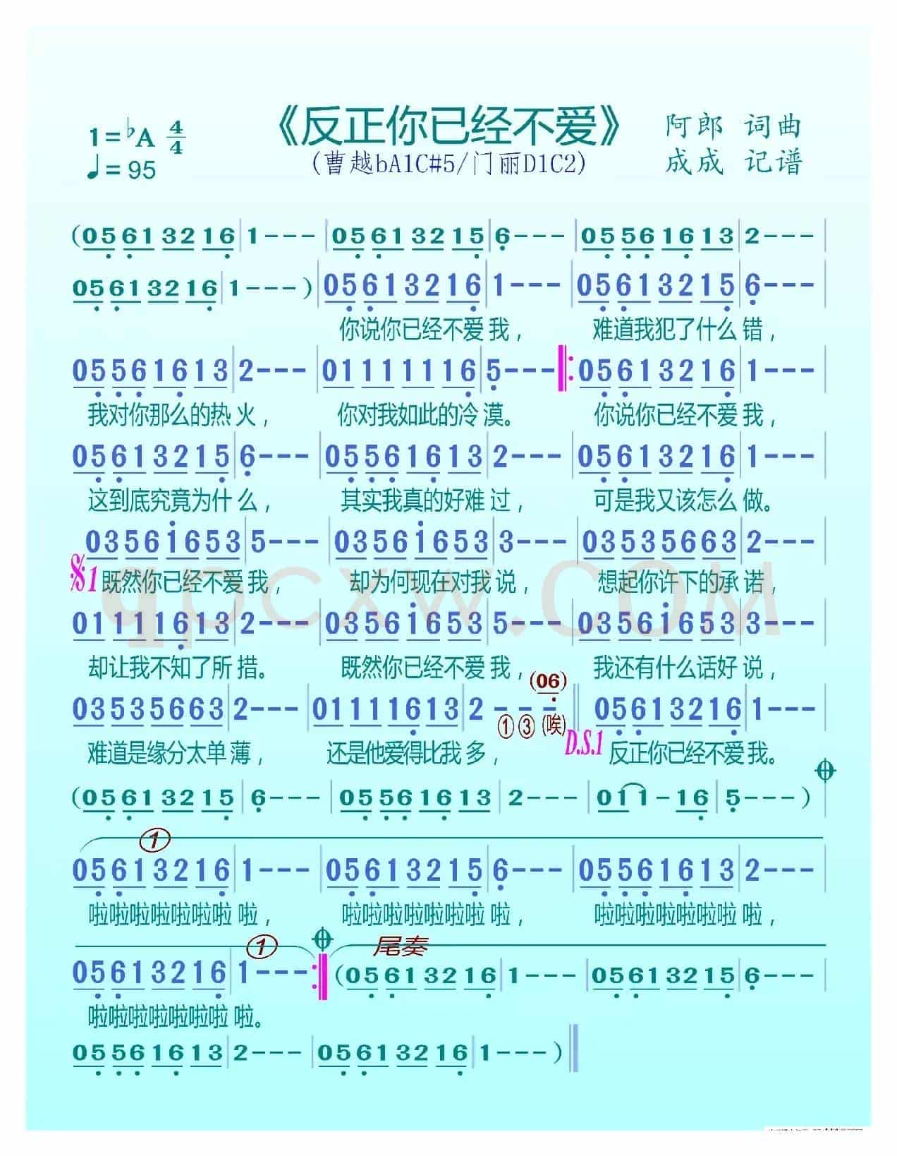 反正你已经不爱我（曹越）