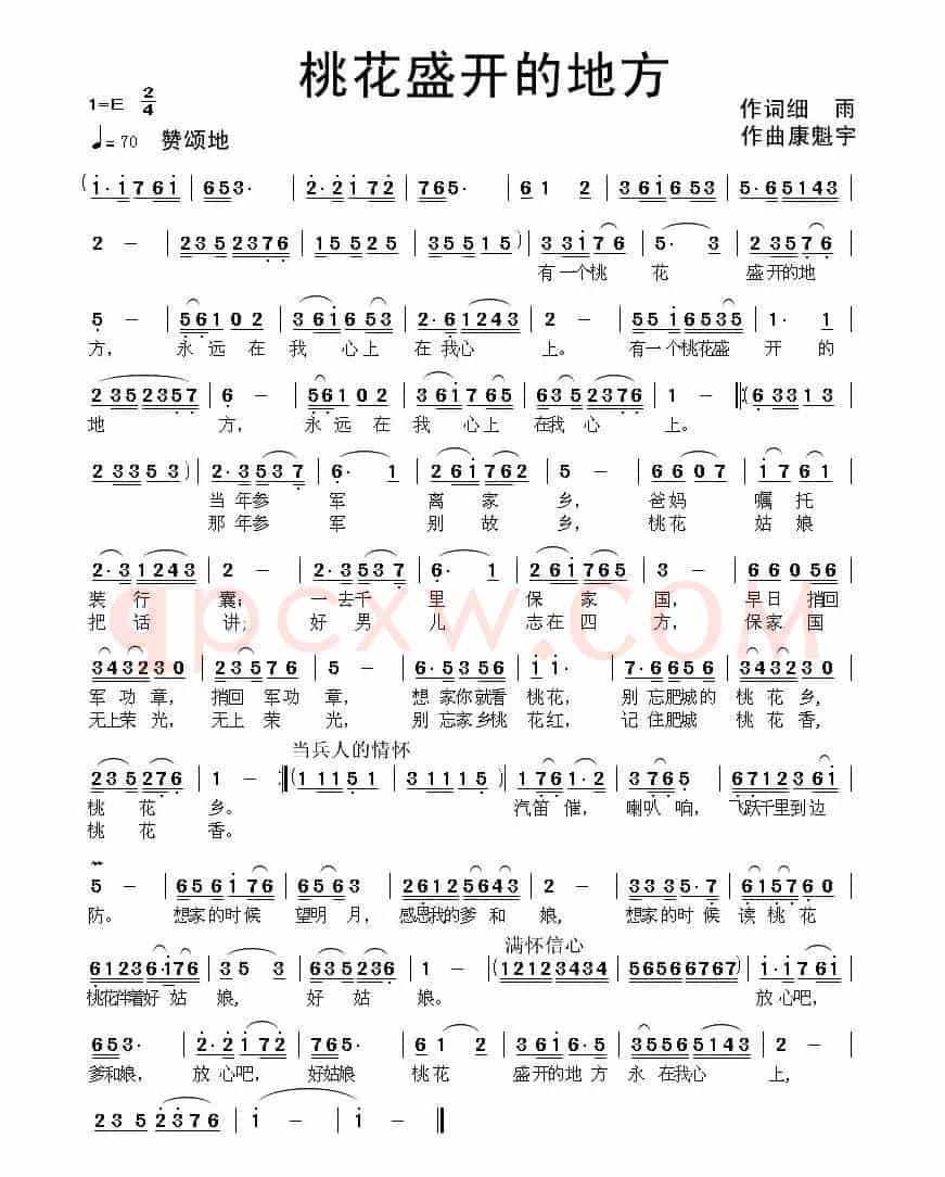 桃花盛开的地方(细雨词 康魁宇曲)