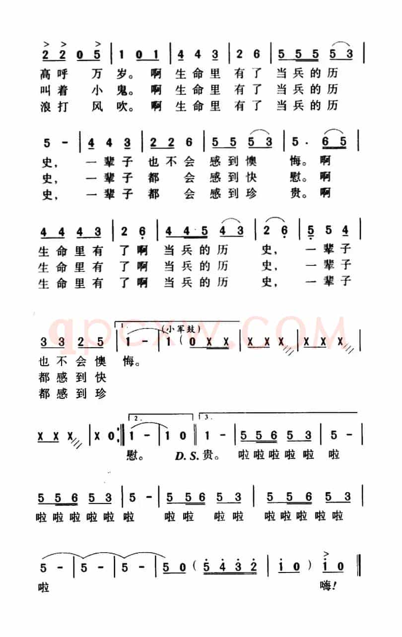 军歌金曲:当兵的历史