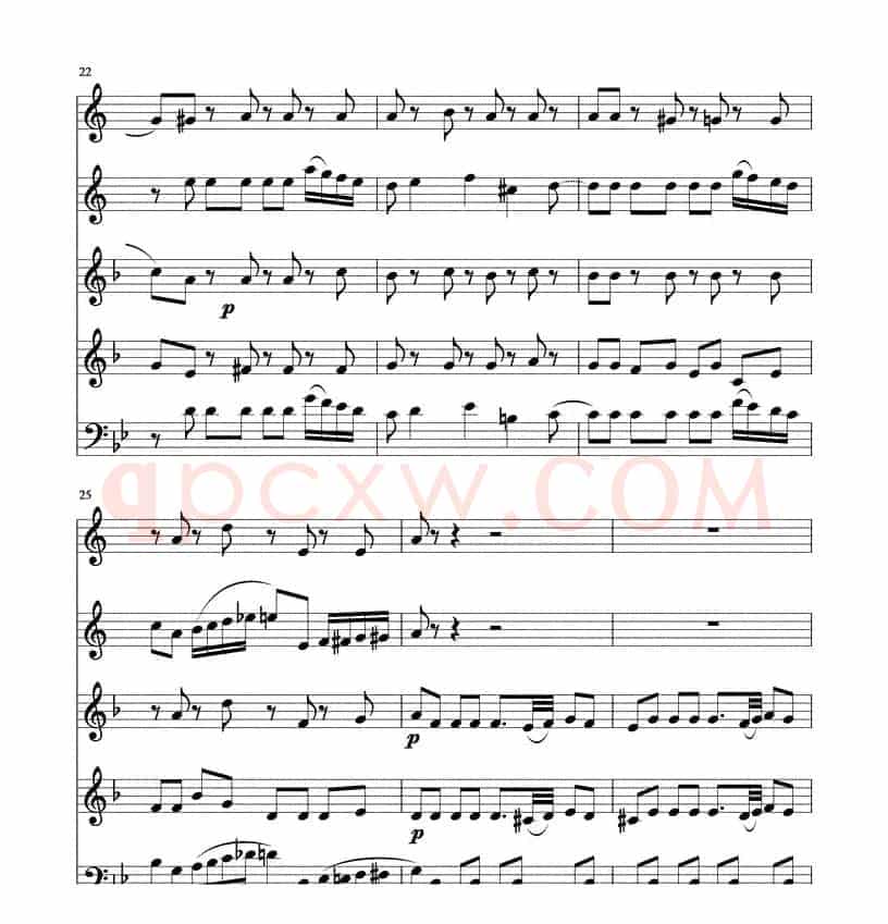 四小天鹅舞曲铜管五重奏线1-6
