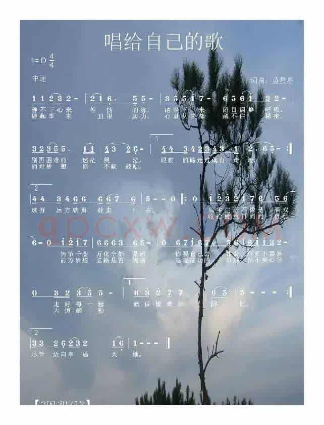 唱给自己的歌(词曲:胡正伟)