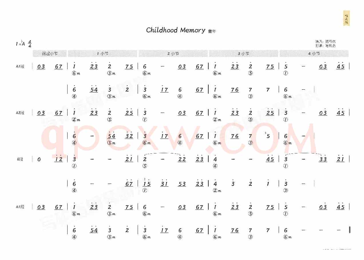 Childhood Memory（简和谱）