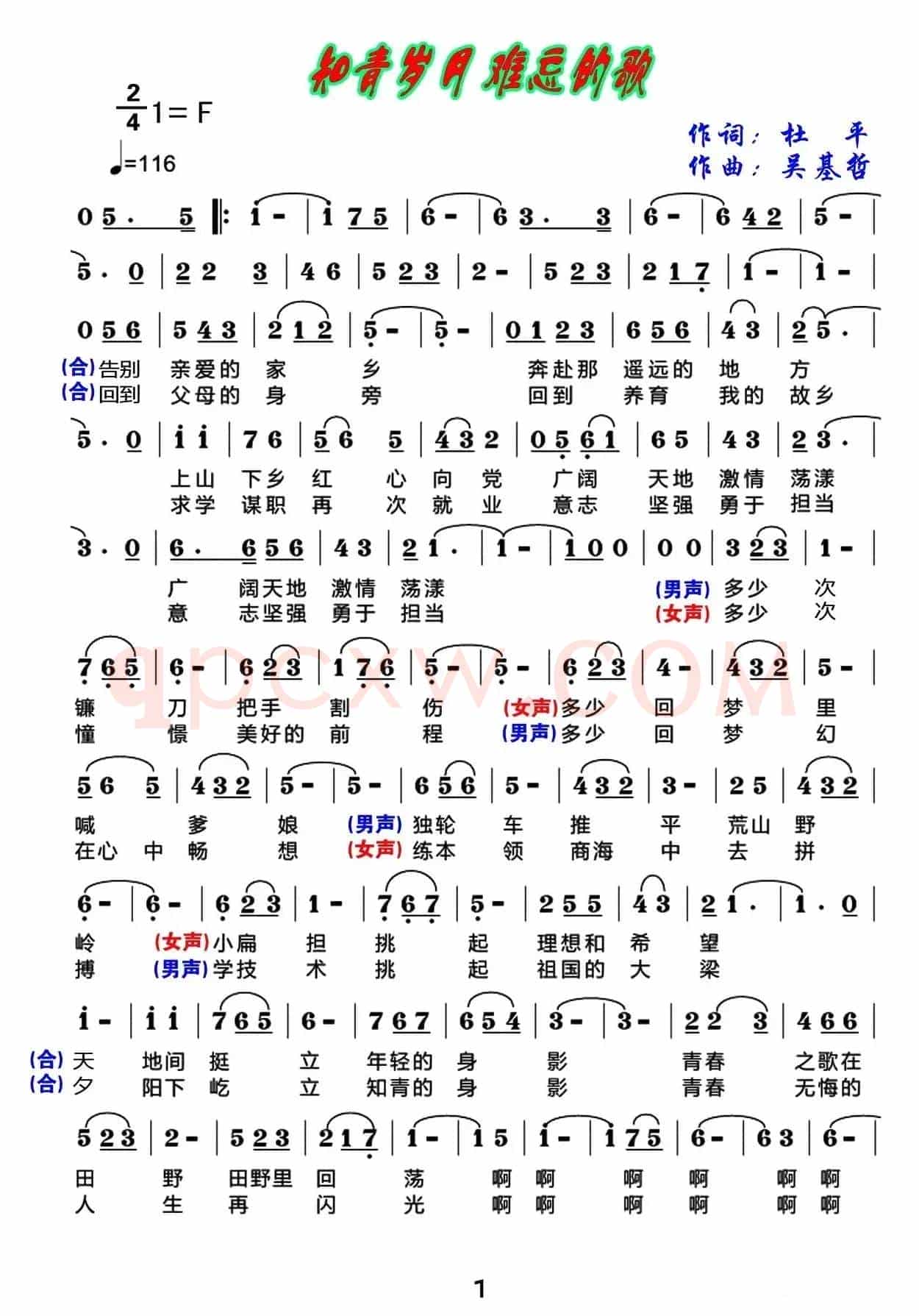 知青岁月难忘的歌