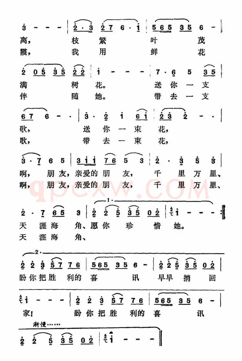 送你一支歌，送你一束花